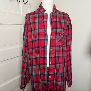 VS Holiday Xmas Matching PJ Red, Green, Black Plaid Button up “Dream” Party Fam